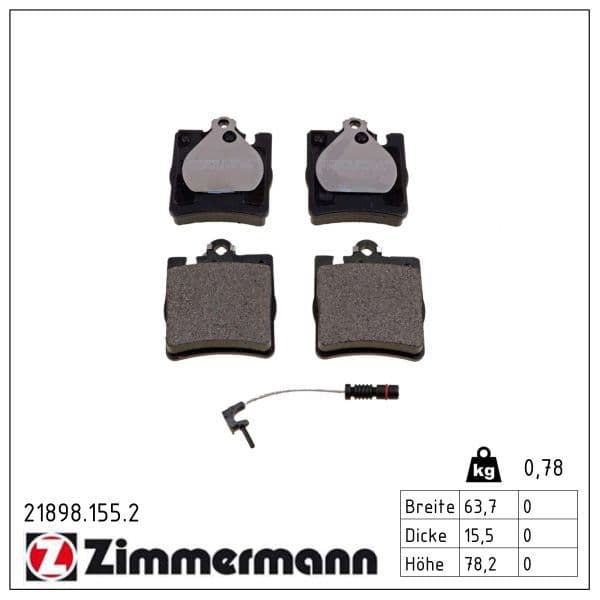 set placute frana,frana disc ZIMMERMANN 21898.155.2