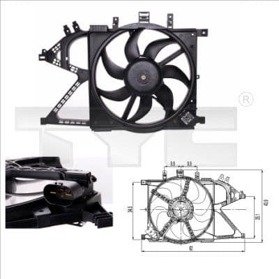 Ventilator, radiator TYC 825-0007