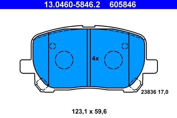 set placute frana,frana disc ATE 13.0460-5846.2