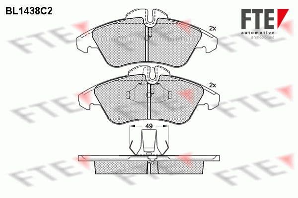 set placute frana,frana disc FTE 9010189