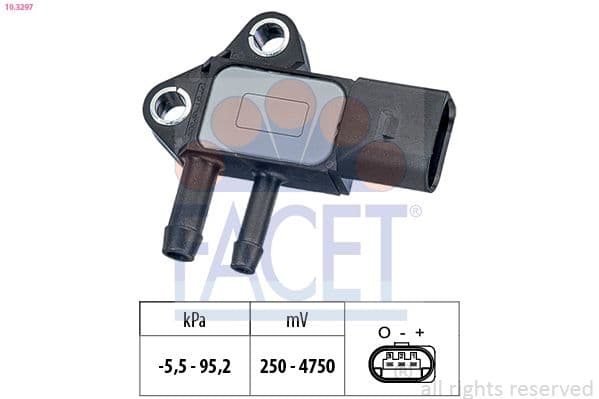 Senzor, presiune gaze evacuare FACET Made in Italy - OE Equivalent 10.3297