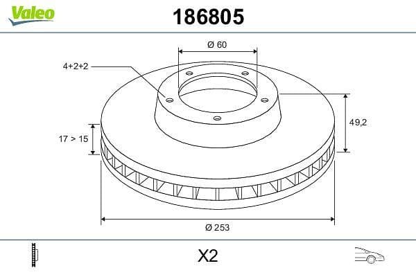 Disc frana VALEO 186805