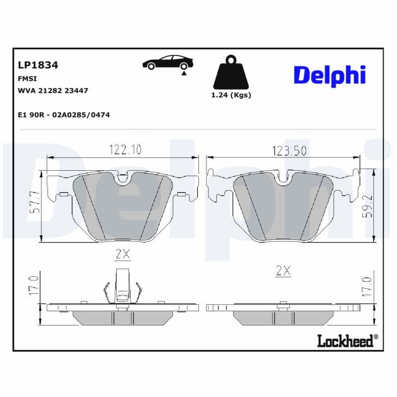 set placute frana,frana disc DELPHI LP1834