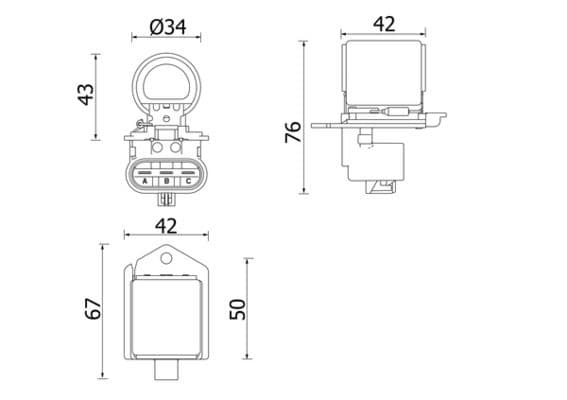 Rezistență în serie, motor electric (ventilator radiator) MAHLE BEHR *** PREMIUM LINE *** CFR 2 000P