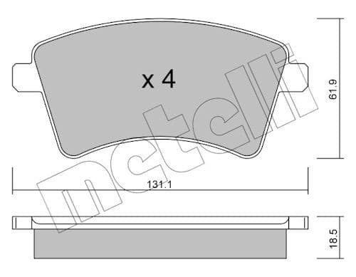 set placute frana,frana disc METELLI 22-0812-0