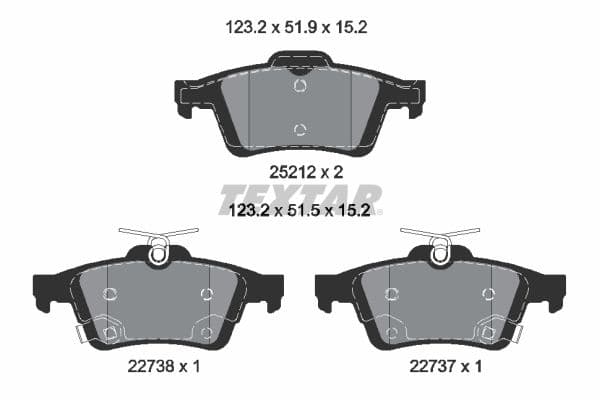 set placute frana,frana disc TEXTAR Q+ 2521204