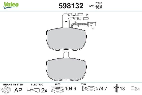set placute frana,frana disc VALEO 598132