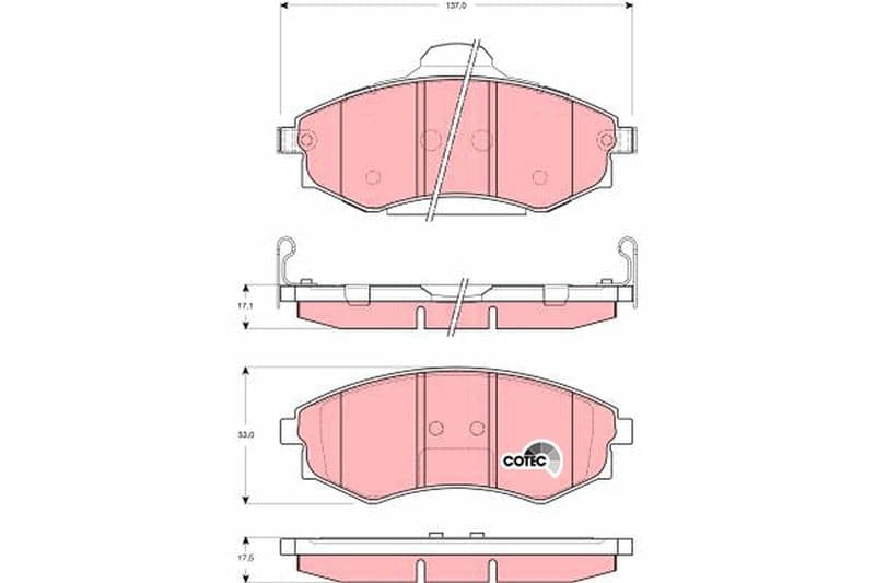 set placute frana,frana disc TRW COTEC GDB3256