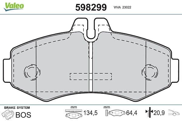 set placute frana,frana disc VALEO 598299