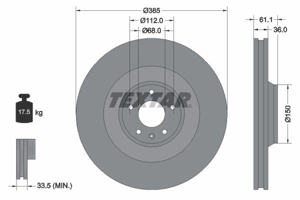 Disc frana TEXTAR 92151303