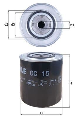 Filtru ulei MAHLE OC 15