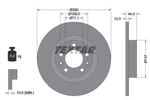 Disc frana TEXTAR PRO 92238003