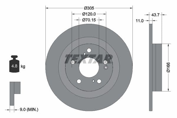 Disc frana TEXTAR PRO 92308403