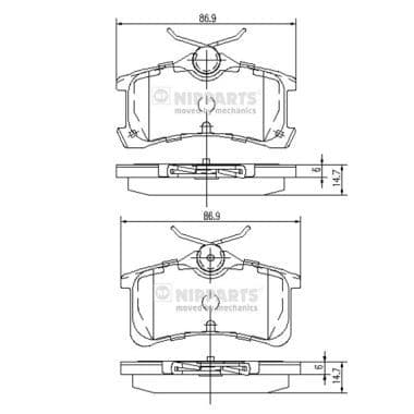 set placute frana,frana disc NIPPARTS J3612026