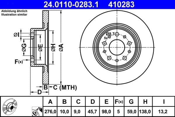 Disc frana ATE 24.0110-0283.1