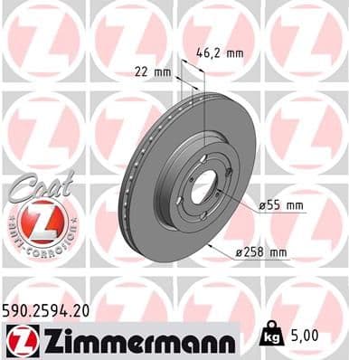 Disc frana ZIMMERMANN COAT Z 590.2594.20