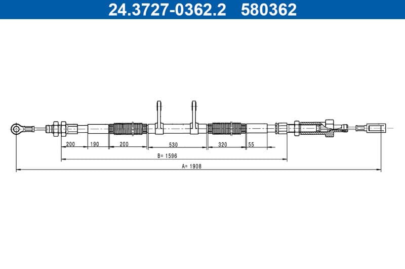 Cablu, frana de parcare ATE 24.3727-0362.2