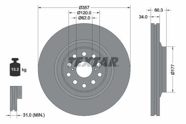 Disc frana TEXTAR PRO 92224203