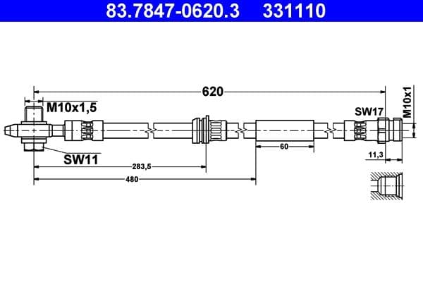 Furtun frana ATE 83.7847-0620.3