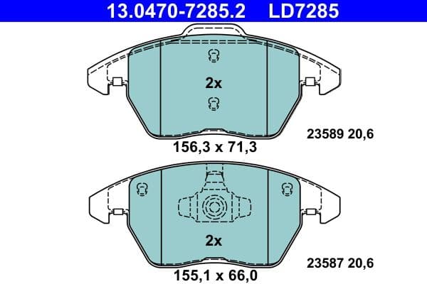 set placute frana,frana disc ATE Ceramic 13.0470-7285.2