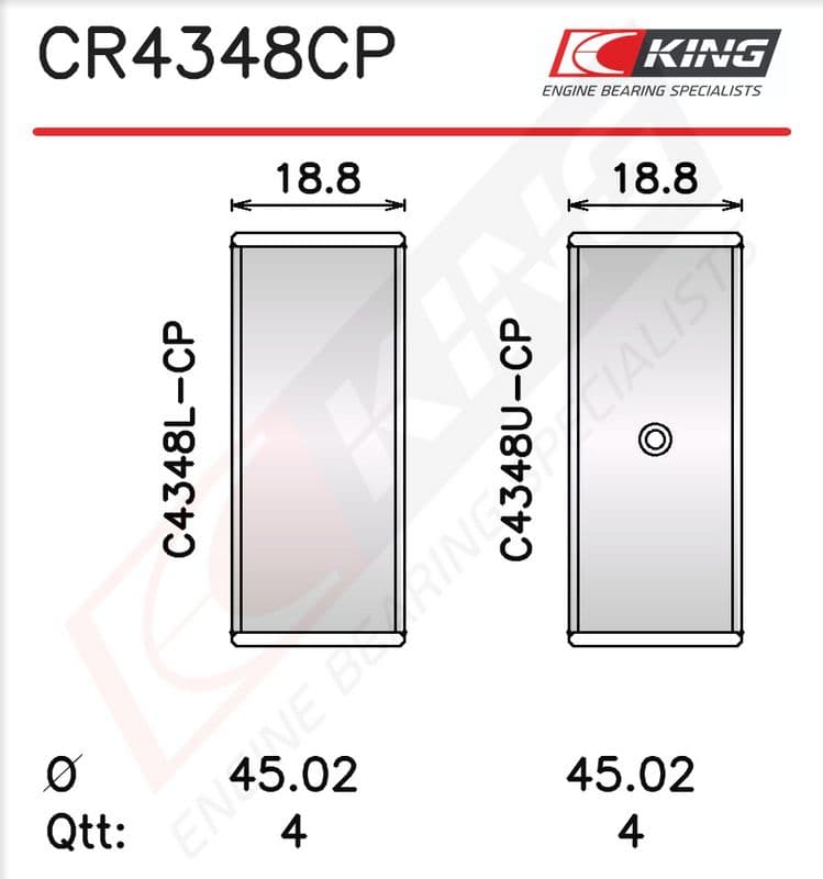 Cuzinet bielă KING CR4348CP0.25
