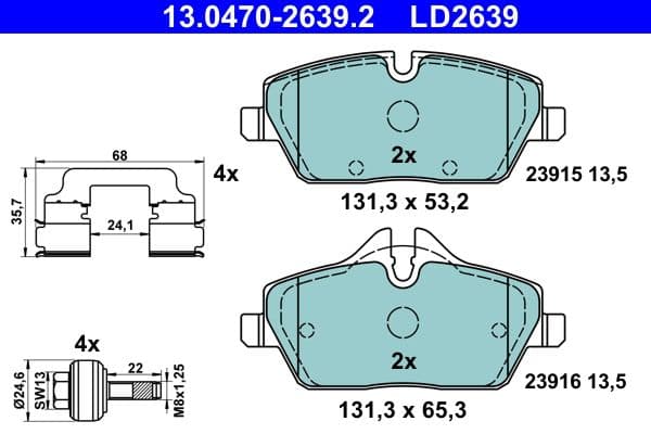 set placute frana,frana disc ATE Ceramic 13.0470-2639.2