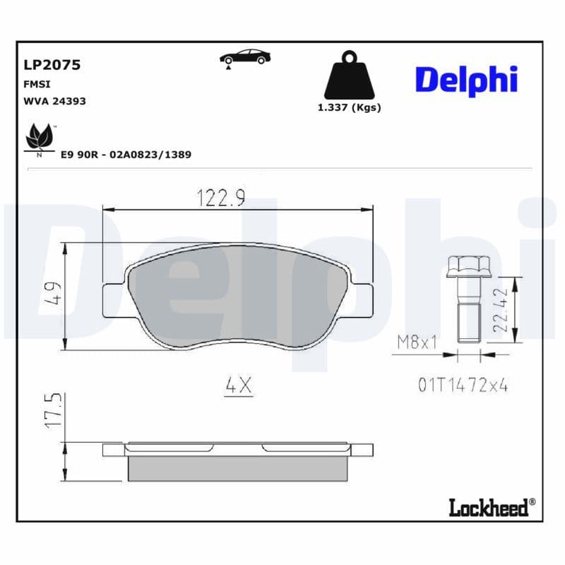 set placute frana,frana disc DELPHI LP2075