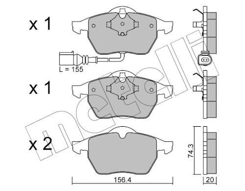 set placute frana,frana disc METELLI 22-0181-4
