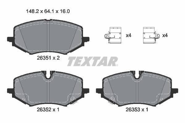set placute frana,frana disc TEXTAR Q+ 2635102