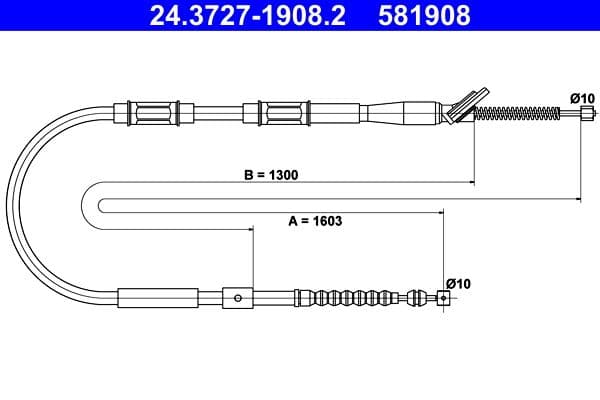 Cablu, frana de parcare ATE 24.3727-1908.2