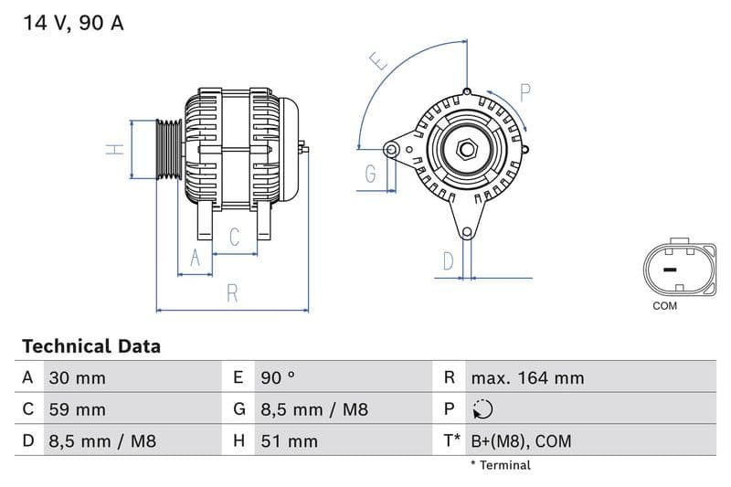 Generator / Alternator BOSCH 0 986 084 750