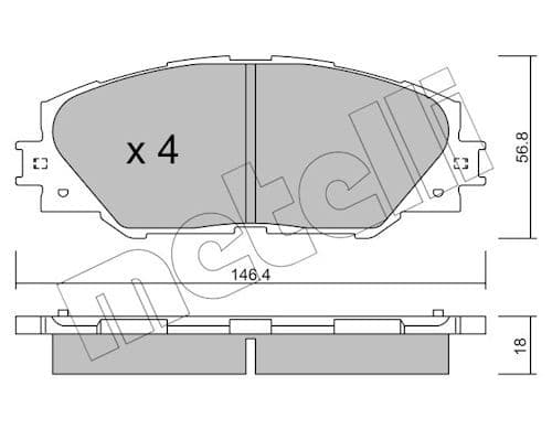 set placute frana,frana disc METELLI 22-0748-0