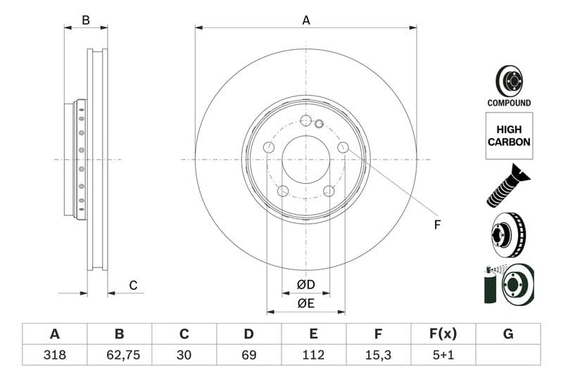 Disc frana BOSCH 0 986 479 G34