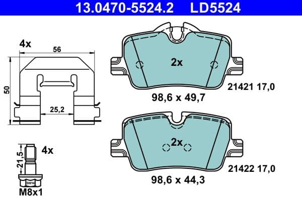 set placute frana,frana disc ATE Ceramic 13.0470-5524.2