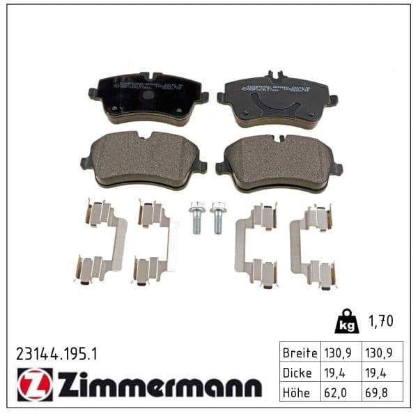 set placute frana,frana disc ZIMMERMANN 23144.195.1