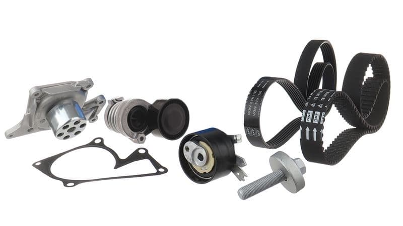 Pompă de apă + set curea dințată/trapezoidală SKF MASTERKIT VKMC 16001