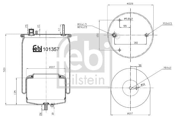 Burduf, suspensie pneumatica FEBI BILSTEIN 101357