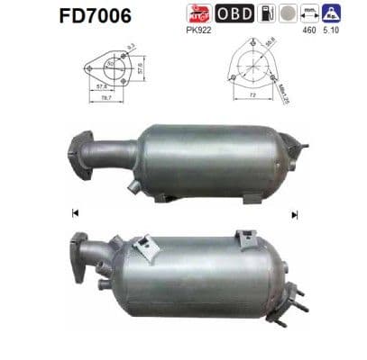 Filtru funingine/particule, sist.de esapament AS-PL FD7006