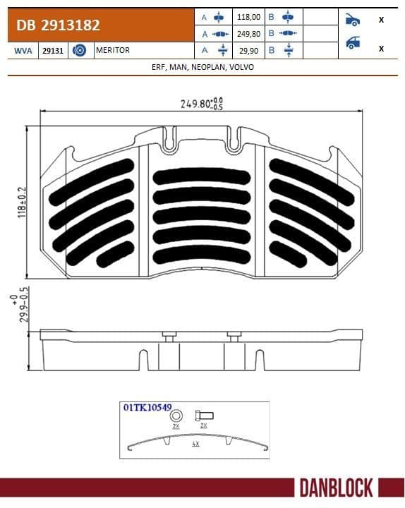 set placute frana,frana disc DANBLOCK DB 2913182