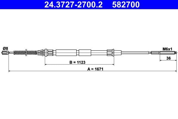Cablu, frana de parcare ATE 24.3727-2700.2