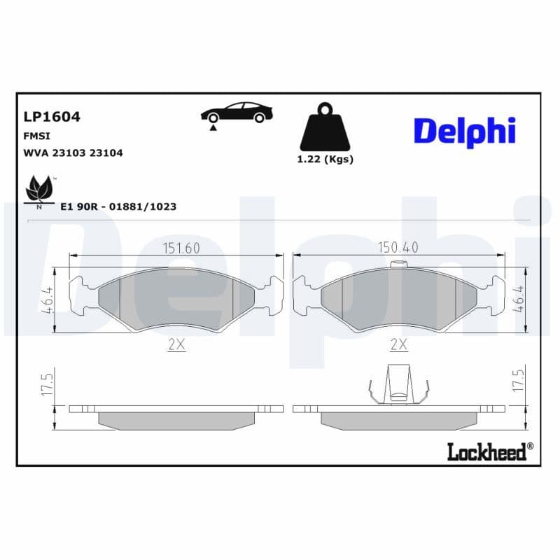 set placute frana,frana disc DELPHI LP1604