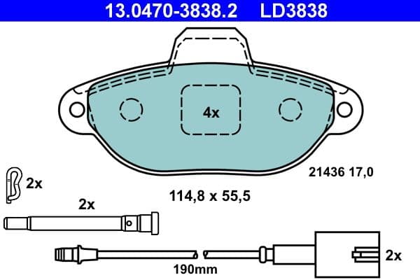 set placute frana,frana disc ATE Ceramic 13.0470-3838.2