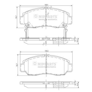set placute frana,frana disc NIPPARTS J3604051