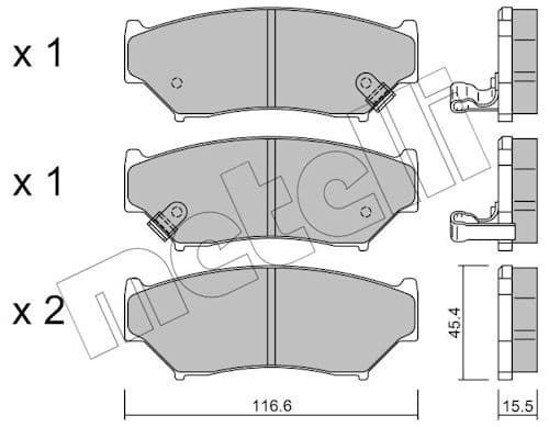 set placute frana,frana disc METELLI 22-0136-0