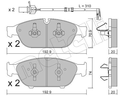 set placute frana,frana disc METELLI 22-0953-0K
