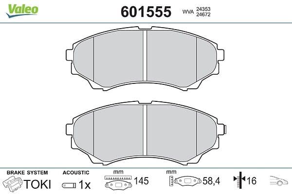 set placute frana,frana disc VALEO 601555