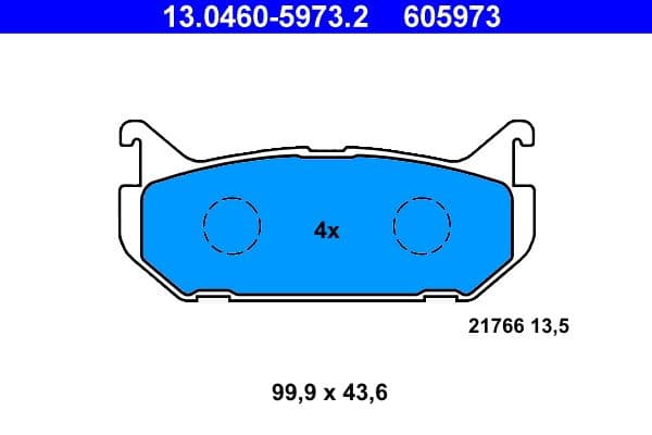 set placute frana,frana disc ATE 13.0460-5973.2