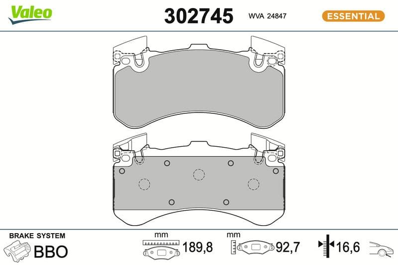 set placute frana,frana disc VALEO 302745