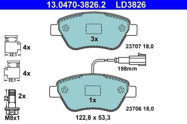 set placute frana,frana disc ATE Ceramic 13.0470-3826.2