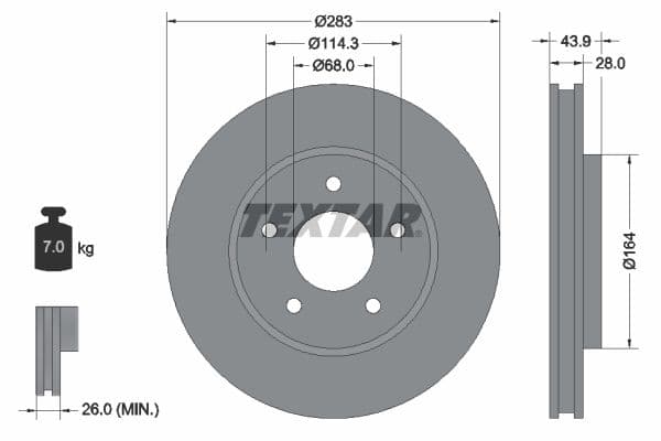 Disc frana TEXTAR PRO 92280103